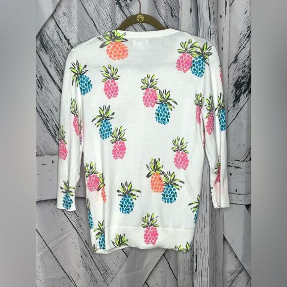 Merona Pineapple Cardigan Sweater M - Picture 2 of 5